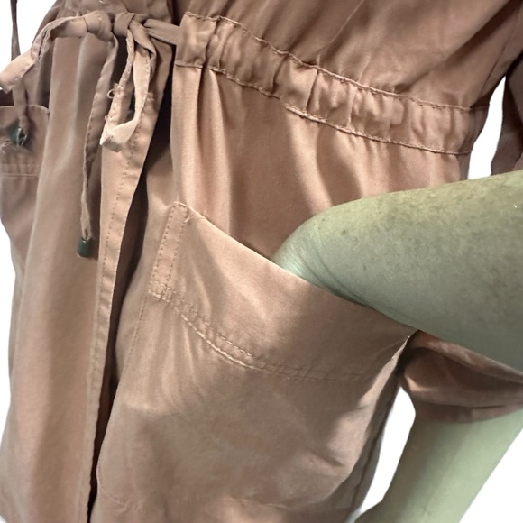 Love Tree Hooded Lightweight Roll Tab Sleeves Drawstring Waist Jacket Womens S - Picture 6 of 13